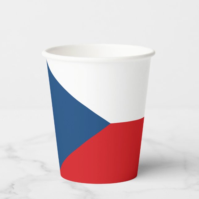 Gobelets En Papier Drapeau République tchèque (Recto)