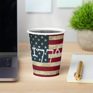 Gobelets En Papier Drapeau USA 1776 Quatrième Juillet Fête d'Indépend