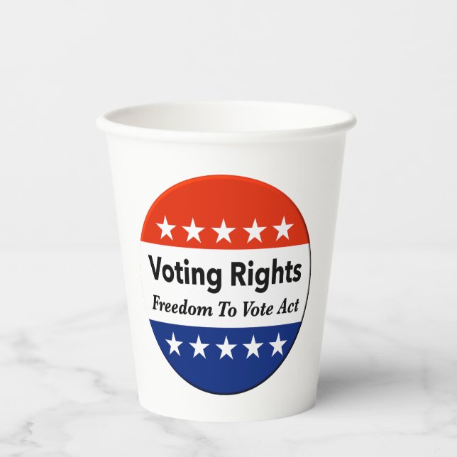 Gobelets En Papier Droit de vote Loi sur la liberté de vote (Recto)