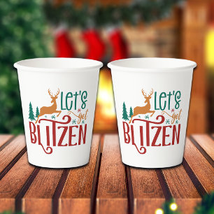 Gobelets En Papier Drôle de Renne Blitzen