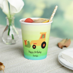 Gobelets En Papier Drôle dinosaure camion camion camion camion de fêt