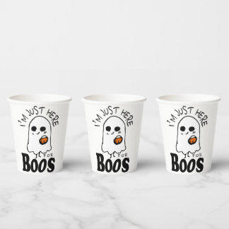Gobelets En Papier Drôle Juste ici pour les Boos, Halloween