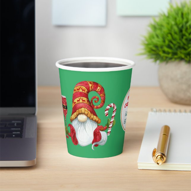 Gobelets En Papier Drôle Noël Fête Gnome Coupes de papier (Insitu)