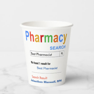 Gobelets En Papier Drôle personnalisé Meilleur cadeau Pharmacien