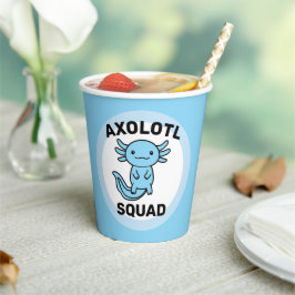 Gobelets En Papier Drôle petite équipe de Axolotl personnalisable ble