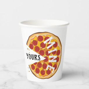 Gobelets En Papier Drôle pizza pepperoni mignonne foodie party