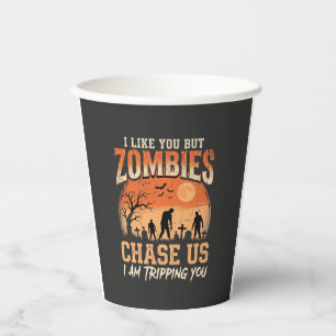 Gobelets En Papier Drôles de zombies Halloween nous poursuivent Desig