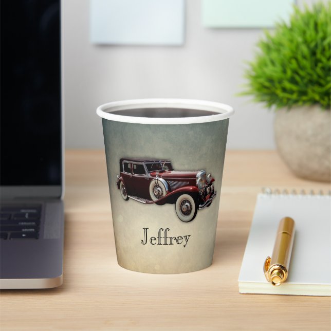 Gobelets En Papier Duesenberg/Duesy Model J Classic Car personnalisée (Insitu)
