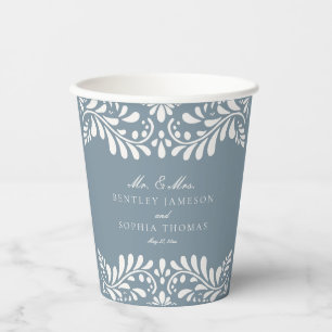 Gobelets En Papier Dusty Blue Talavera Carrelage Espagne Mariage Fies