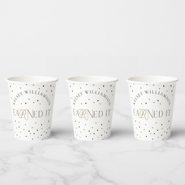 Gobelets En Papier eaRNed It Nursing School Graduation Celebration (Multi)