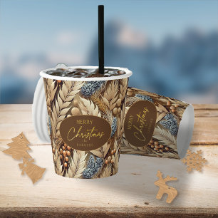 Gobelets En Papier Earth Tones Christmas Joyeux Motif#21 ID1009