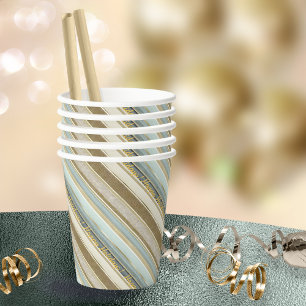 Gobelets En Papier Earth Tones Gold Christmas Motif#28 ID1009