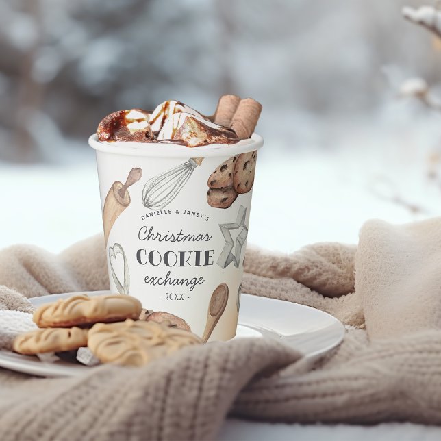 Gobelets En Papier Échange de cookies de Noël personnalisé (Créateur téléchargé)