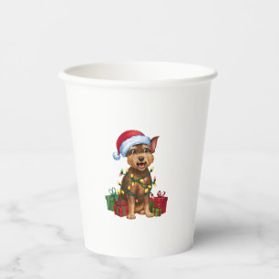 Gobelets En Papier Éclairage Noël Chapeau chinois Chien chassé Christ