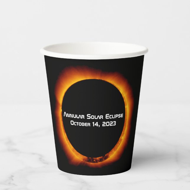 Gobelets En Papier Éclipse solaire annuelle 2023 (Recto)