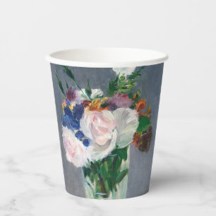 Gobelets En Papier Edouard Manet - Fleurs dans un Vase de Cristal