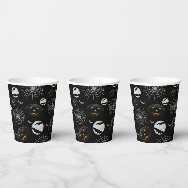 Gobelets En Papier Éffrayant Dark Halloween Motif (Multi)