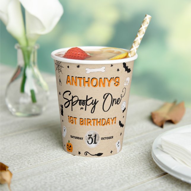 Gobelets En Papier ÉFFRAYANT ! Fête du 1er anniversaire d'Halloween (Insitu)