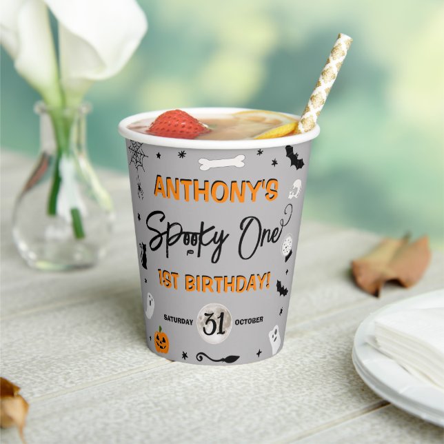 Gobelets En Papier ÉFFRAYANT ! Fête du 1er anniversaire d'Halloween (Insitu)
