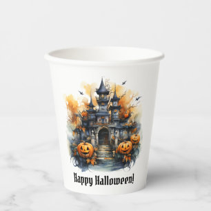 Gobelets En Papier Éffrayant Haunted Castle Halloween Coupe de papier
