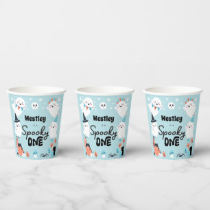 Gobelets En Papier Éffrayant One mignonne Ghost Boy 1ère fête d'anniv