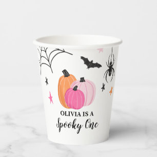 Gobelets En Papier Éffrayant Un Halloween PINK Citrouilles Anniversai