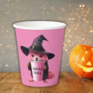 Gobelets En Papier Éffrayante créature rose chien fête Halloween cout