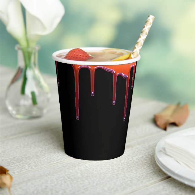 Gobelets En Papier Éffrayante gouttes de sang gothique Halloween (Insitu)