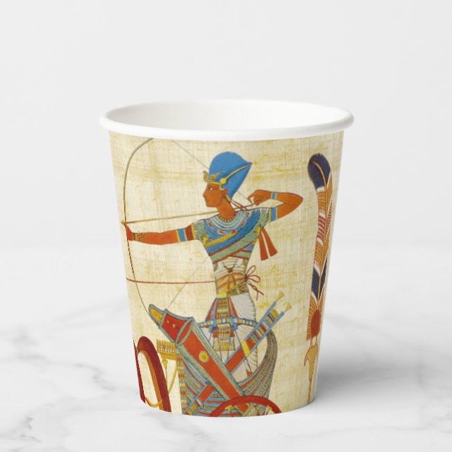 Gobelets En Papier Égypte ancienne Pharaon Ramesses II Cheval papyrus (Verso)