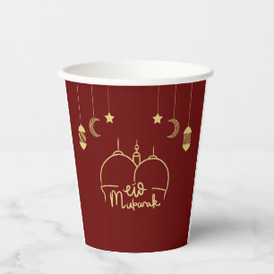 GOBELETS EN PAPIER EID MUBARAK RAMADAN