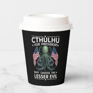 Gobelets En Papier Élections amusantes de 2024 Cthulhu Président