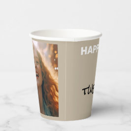 Gobelets En Papier Elégance Muted Calm Stone Joyeux Anniversaire