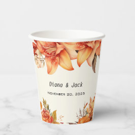Gobelets En Papier Elegant Autumn Floral Wedding