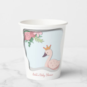 Gobelets En Papier Élégant Baby shower de cygne