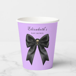 Gobelets En Papier Élégant Baby shower gothique violet
