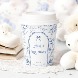 Gobelets En Papier Élégant Baby shower Vintage ornement floral