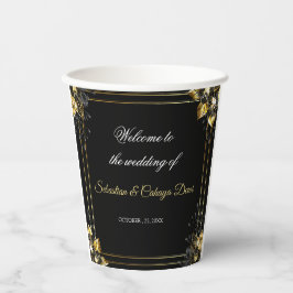Gobelets En Papier Elegant black and gold summer wedding