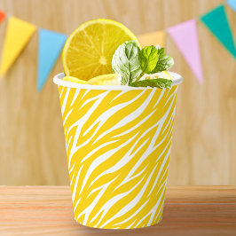 Gobelets En Papier Elégant blanc jaune Unisex mignon Zebra tendance
