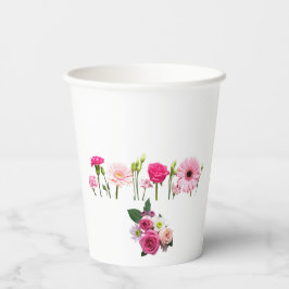 Gobelets En Papier Elegant Floral Paper Cups – Soft Botanical Design