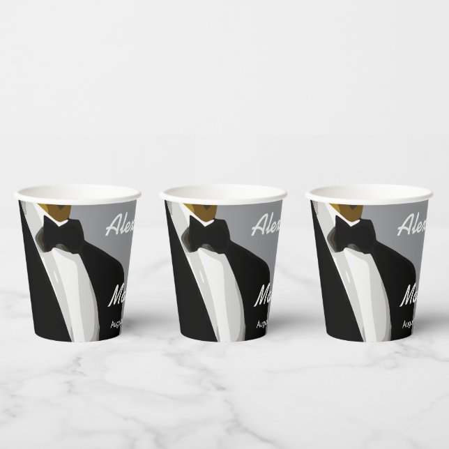 Gobelets En Papier Elégant Mariage gay moderne (Multi)
