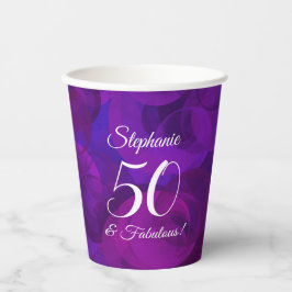 Gobelets En Papier Elégant Purple 50 et Fabuleux fête d'anniversaire