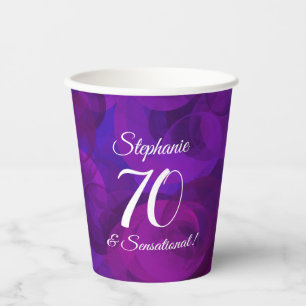 Gobelets En Papier Elegant Purple 70 et fête d'anniversaire sensatio