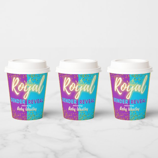 Gobelets En Papier Élégant Révélation Royale de Genre Violet & Bleu (Multi)