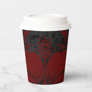 Gobelets En Papier Elégant rouge damassé Noël coutume élégante