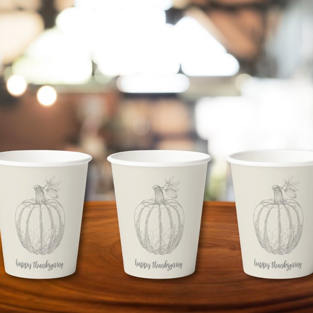 Gobelets En Papier Elégant Rustique Citrouille Thanksgiving Paper Cup (Elegant Rustic Pumpkin Thanksgiving Paper Cup)
