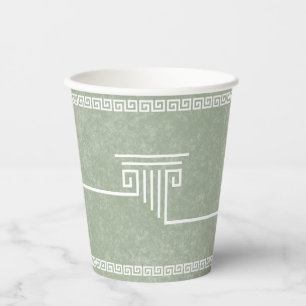 Gobelets En Papier Élégant vert colonne