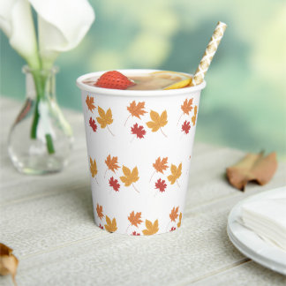 Gobelets En Papier Élégante Coupe Motif papier feuille d'érable
