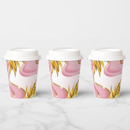 Gobelets En Papier Élégante flamme d'or Rose