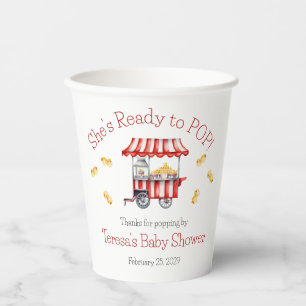 Gobelets En Papier Elle est prête à éclater ! Baby Shower Popcorn
