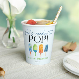 Gobelets En Papier Elle est prête à pop ! Baby shower Popsicle